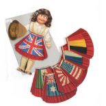 A First World War Coloured Lithographic Cardboard Cut-out Doll,