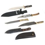 Five Various Modern Bowie Knives:- "Old Timer" by Schrade,