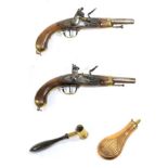 A Brace of Early 19th Century Belgian Flintlock Cavalry Pistols,
