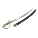 A Prussian Model 1817/1869 Infantry Hanger, the 64cm single edge curved steel blade stamped 1. CS.