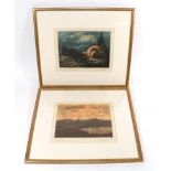 A Pair of First World War Coloured Drypoint Etchings - Souchez and Nieuport,