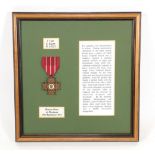 A Bronze Cross of Rhodesia, to R44525 L/Cpl G Gayon Selous Scouts, officially impressed. B.C.R.