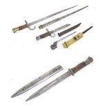 A French Model 1872 Gras Sword Bayonet, with St Etienne T section steel blade,