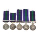 A Collection of Elizabeth II General Service Medals EII Near East S/23193923 Pte L L Cooklin RASC