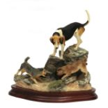 Border Fine Arts 'Fellhound and Terriers', model No. B0885 by Anne Wall, limited edition 156/950, on