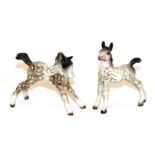 Beswick Foal (small, stretched, facing right), model No. 815 and Foal (small, stretched, upright),