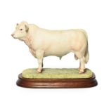 Border Fine Arts 'Charolais Bull' (Style One), model No. L112 by Ray Ayres, limited edition 844/