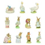 Beswick Beatrix Potter Figures Including: 'Mr. Jeremy Fisher Digging, 'Mr. Todd and 'Tabitha