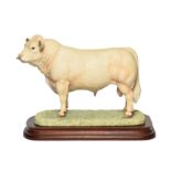 Border Fine Arts 'Charolais Bull' (Style One), model No. L112 by Ray Ayres, limited edition 712/