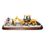 Border Fine Arts Essential Repairs (Workman with JCB back hoe), model No. B0652 by Ray Ayres,