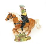 Beswick Canadian Mounted Cowboy, model No. 1377, palomino gloss (a.f). Restoration to all four