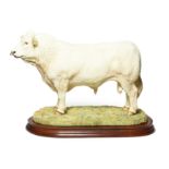 Border Fine Arts 'Charolais Bull' (Style Two), model No. B0587 by Jack Crewdson, limited edition