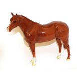 Beswick Thoroughbred Stallion (Large), model No. 1772, chestnut gloss. Fine crazing throughout but