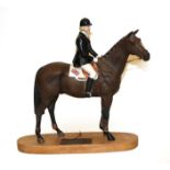 Beswick Connoisseur Horse 'Psalm - Ann Moore Up', model No. 2535, on wooden plinth (a.f)