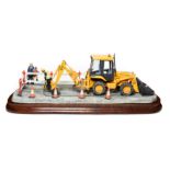 Border Fine Arts Essential Repairs (Workman with JCB back hoe), model No. B0652 by Ray Ayres,