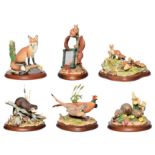 Border Fine Arts Countryside Groups Including: 'Family Outing' (Vixen and five cubs), model No. FT07