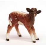 Beswick Dairy Shorthorn Calf, model No. 1406C, brown and white gloss with shading