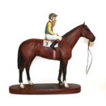 Beswick Connoisseur Horse 'Nijinsky - Lester Piggott Up', model No. 2352, bay matt, on wooden