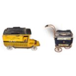 French Wooden Delivery Van 'Service De Livraisins yellow/black 25'' together with a three wheel