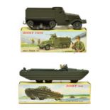 French Dinky Military 825 Camion Amphibie DUKW with cargo and 822 Half track M3 (both E boxes E-