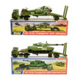 Dinky Military Two AEC Artic Transporters 616 With Chieftain and 618 With Helicopter (both E boxes