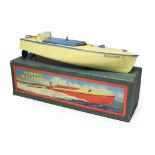 Hornby Speedboat No.2 Racer II cream/blue (G-E, some scuffing to left side, box G)