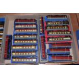Hornby Dublo 3/2-Rail Coaches including five BR(W), four Pullman, three suburban and others (