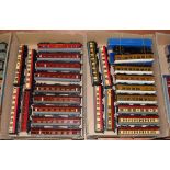 Hornby Dublo 3/2-Rail Coaches including six LNER (two boxed), five LMS and fifteen others (generally