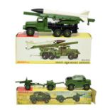 Dinky Military 665 Honest John Missile Launcher black plastic platform and plastic hubs and 697 25