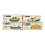 Corgi Military 900 Tiger I, 901 Centurion, 904 Tiger II and 905 SU100 (all E boxes E-G) (4)