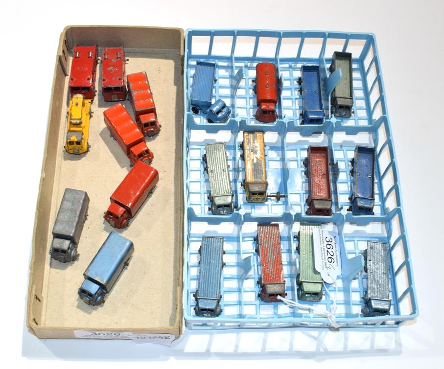 Benbros Various Unboxed Vehicles 5xFlat wagons, 4xDiesel wagons, Petrol tanker, Articulated wagon,