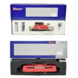 Roco HO Gauge 2 Rail Locomotives 73410 DBAG 151 134-4 and 62974 DBAG 364 920-9, both red (both E