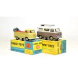 Corgi 490 Volkswagen Breakdown Truck (E box E) together with 420 Ford Thames Airbourne Caravan (E