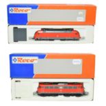 Roco HO Gauge 2 Rail Locomotives 43740 BR 101 001-6 DB and 63700 DB 110 320-9, both red livery (both