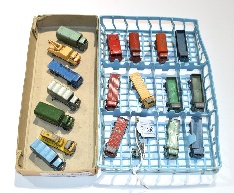 Benbros Various Unboxed Vehicles 6xFlat wagons, 3xDiesel wagons, 2xPetrol tankers, Fire engine (