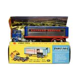 Corgi 1137 Ford Tilt Cab With Express Service Trailer (E, with figure, some scuffing to silvering on