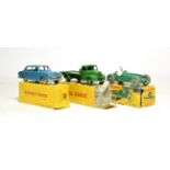 French Dinky 24B Peugeot 403 (E-G box F-G, faded); Dinky 422 Fordson flat truck (G-E box F-P,