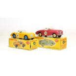 Dinky 107 Sunbeam Alpine cerise and 109 Austin Healey yellow (both E-G boxes G) (2)