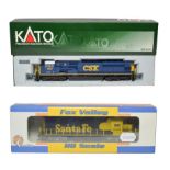 Kato HO Gauge 37-6373-LS EMD SD80MAC CSX Dark Future 4599 Locomotive together with Fox Valley