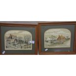 Pair of Chad COLEMAN signed prints of cottages and gardens
