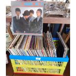 Crate of assorted vinyl LPs, inc. a 1965 "Kinda Kinks" on Pye record label