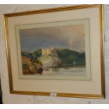 Late 19th c. watercolour of Chepstow Castle and river by A.L. PAUL (exh 1882-1887), 11" x 15",
