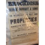 Original 1926 property auction poster at Brockdish, Norfolk and a colour poster for the Royal