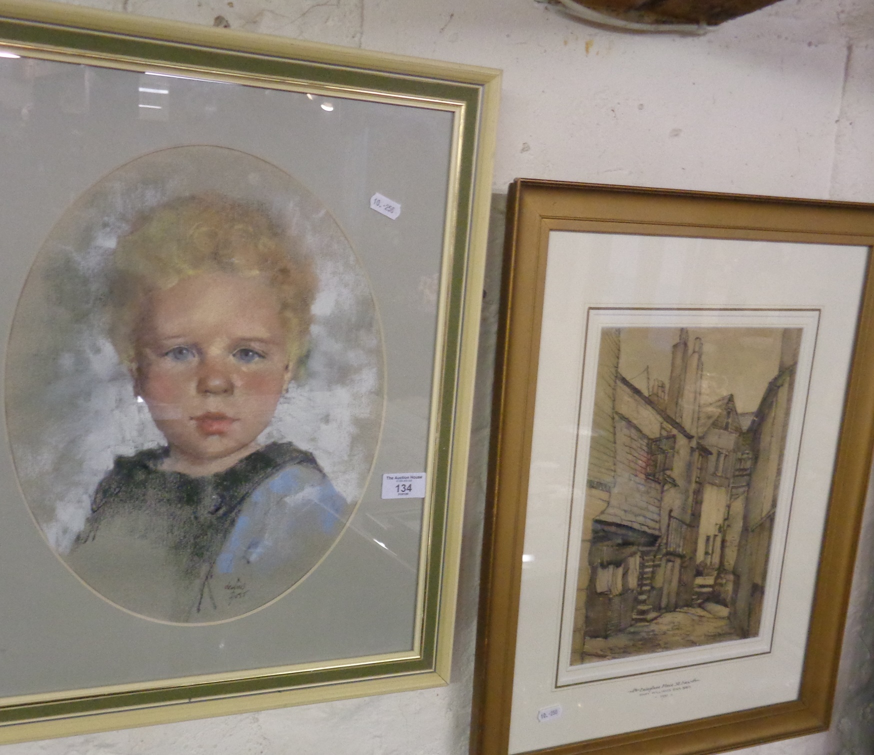 Dennis FROST, an original pastel painting portrait of a young child with curly hair, as reproduced - Image 2 of 2