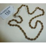 9ct gold rope chain necklace, approx 6g