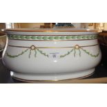 Victorian Spode Copelands china foot bath, with acanthus leaf and swag decoration (A/F)