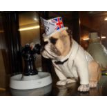 Royal Doulton 'The British Bulldog' figurine no. DA228 (Fawn) and a novelty china figure of a