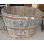 Old French wine barrel tub