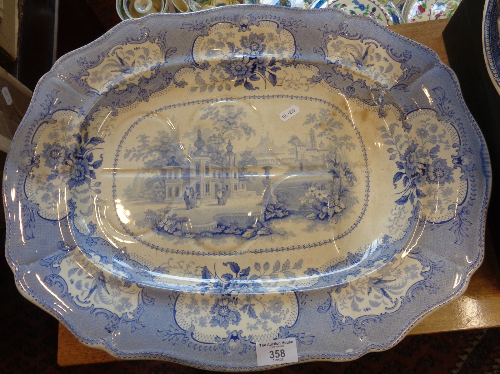 Quantity of blue and white transfer decorated meat platters and plates - Image 2 of 6