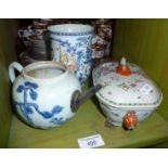 18th c. Chinese sauce tureen, mug and teapot